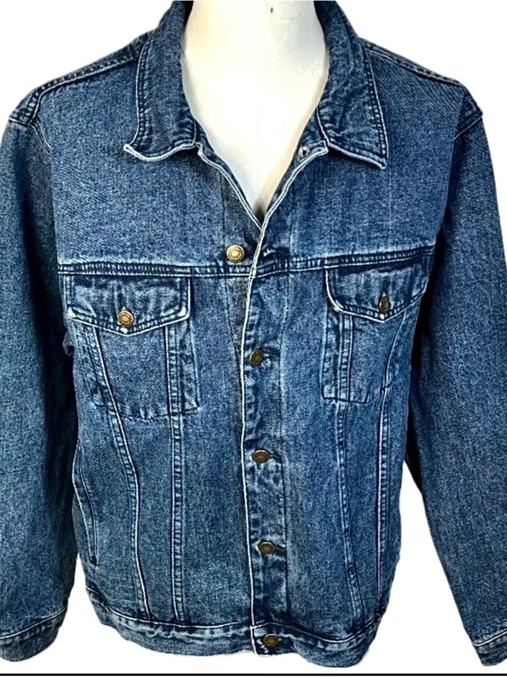 Vintage Cabela’s Y2K Heavyweight Denim Trucker Jacket Size L Rugged Western